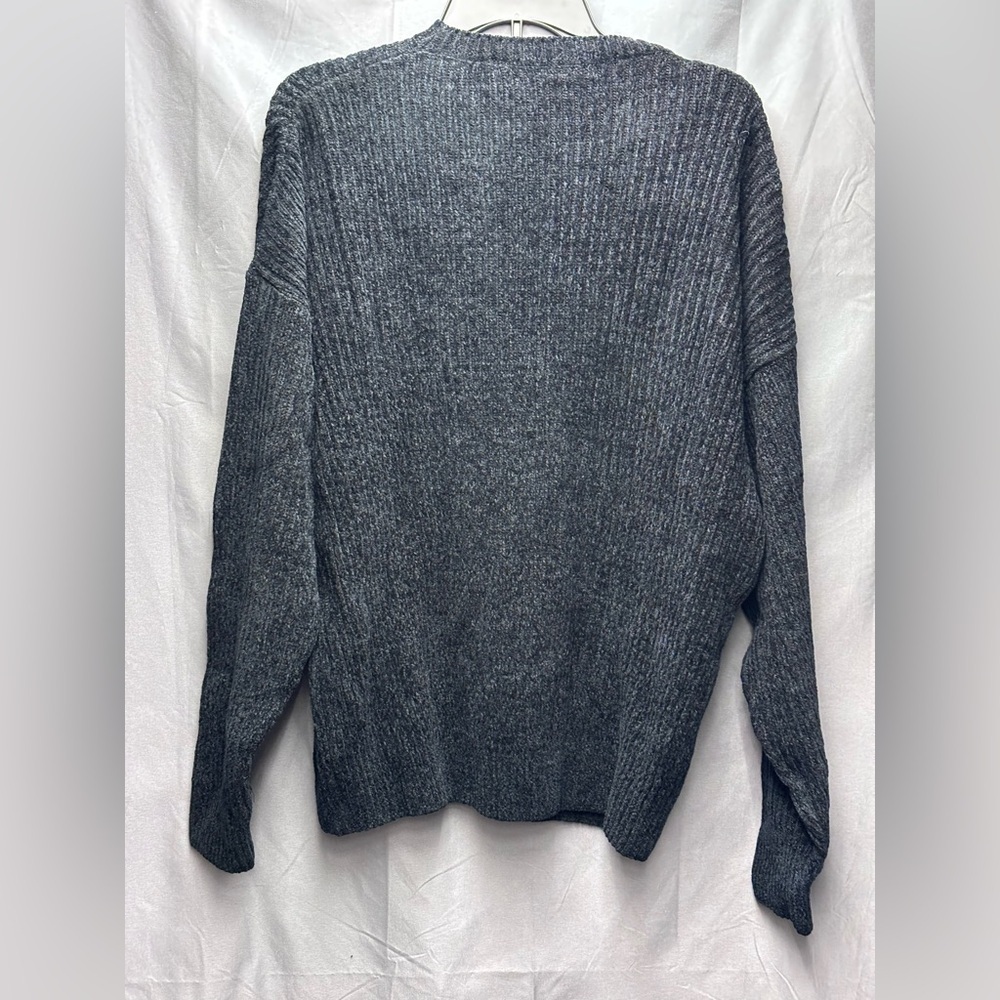 Methode Men’s ribbed-knit wool blend pullover sweater Size Large Color Black